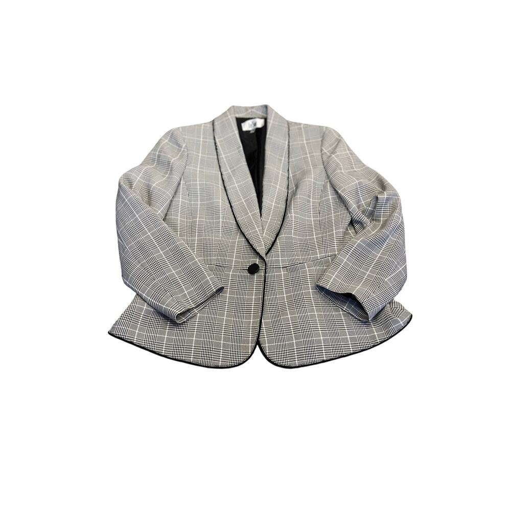 Le Suit blazer jacket women’s size 10 black and white black piping